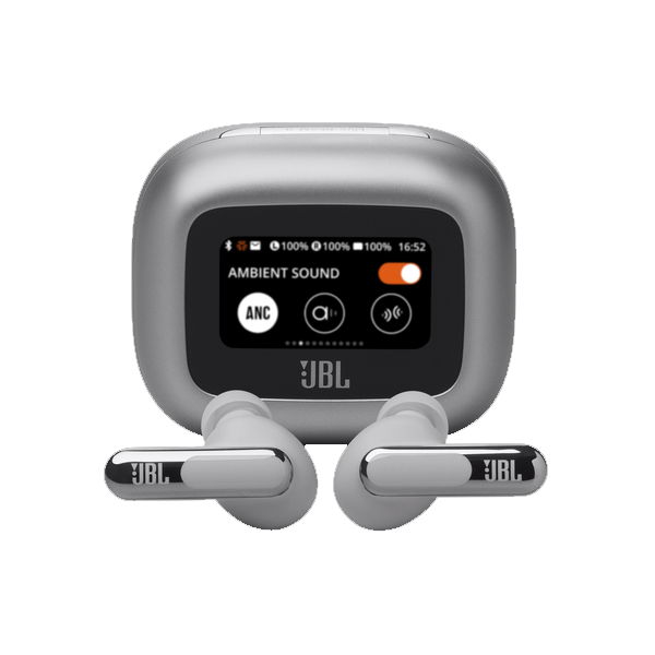 JBL Live Beam 3 TWS Earbuds with Adaptive Noise Cancellation (IP55 Waterproof & Dustproof, Touchscreen Display, JBLEBLIVEBEAM3)