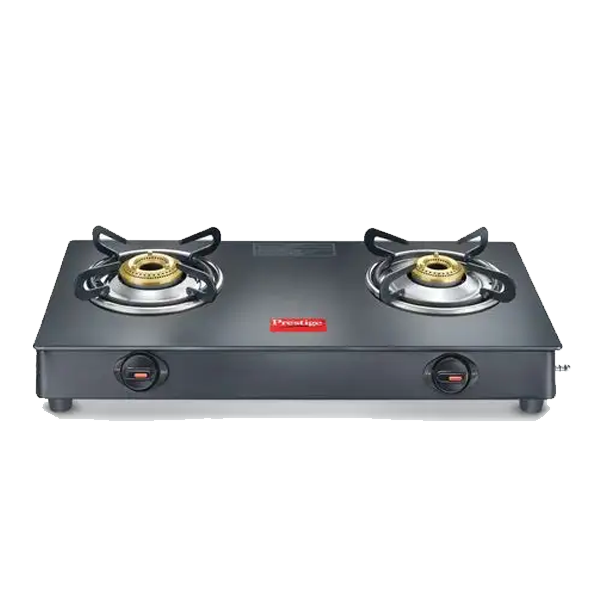 Prestige LPG Gas Stove, 2 Burner Black (2BLPGMAGICPLUS)