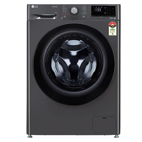 LG 9kg 5 Star Fully Automatic Front Load Washing Machine (FHV1409Z4M, LG ThinQ with Wi-Fi, Middle Black)