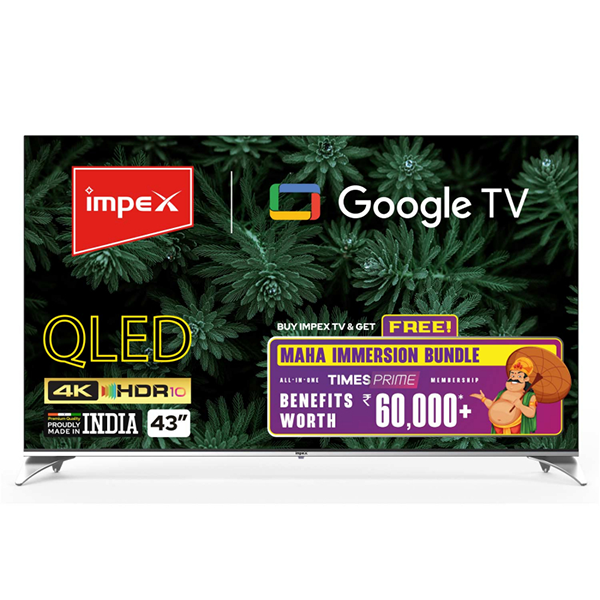 IMPEX QLED EVOQ 65S4QL Android 11 LED Google TV Storage Memory 16GB and 2 GB RAM (IMPEXEVOQ65S4QL)