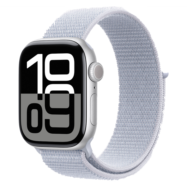 Apple Watch Series 10 GPS 46mm Silver Aluminium Case with Blue Cloud Sport Loop (IWS10GPS46SILALMWWN3)