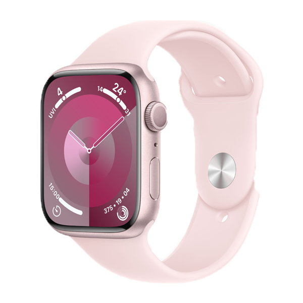 Apple Watch Series 9 GPS + Cellular 45mm Pink Aluminium Case with Light Pink Sport Band - M/L (IWS9CEL45MMPIALMRML3)