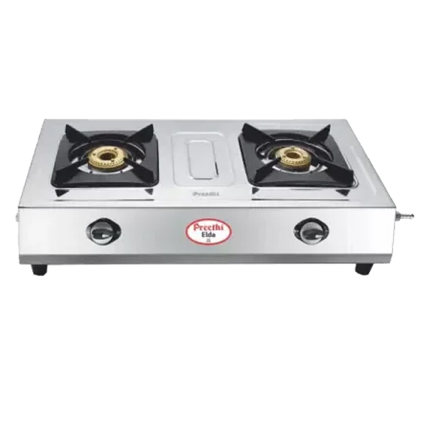 Preethi Elda Stainless Steel 2-Burner Gas Stove (ELDASSGS2B)