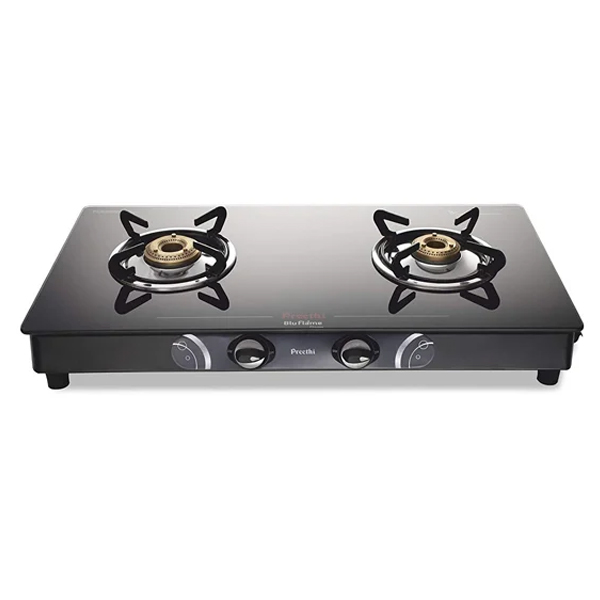 Preethi 2B Gas Stove -Glass Black (BLUFLAMEGLEAM2BMS)