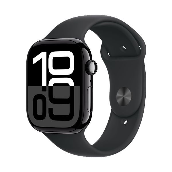 Apple Watch Series 10 GPS with Sport Band - S/M ,Jet Black (IWS10GPS46JBKALMWWP3)