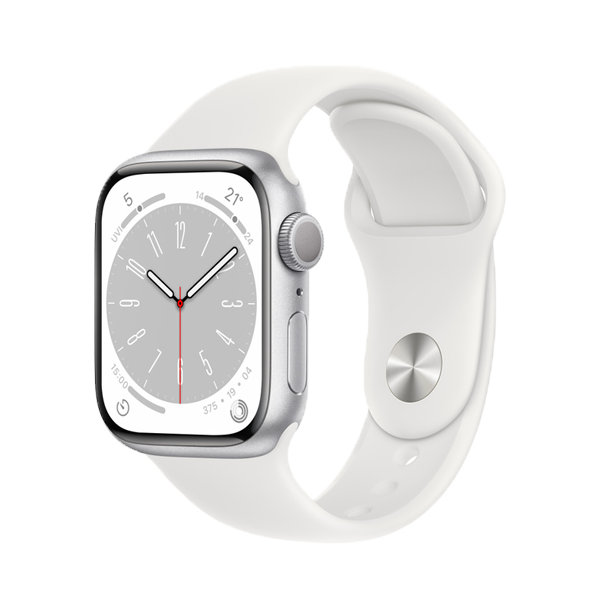 Apple Watch Series 8 GPS  White Strap Regular (IWS8GPS41MMSILALWTSP)