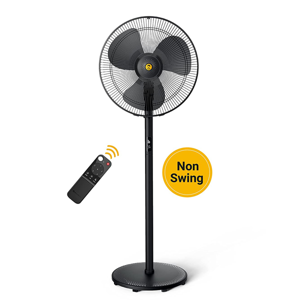 Atomberg Renesa Non-swing 400 mm BLDC Motor with Remote 3 Blade Pedestal Fan  (Midnight Black, RENESAPF)