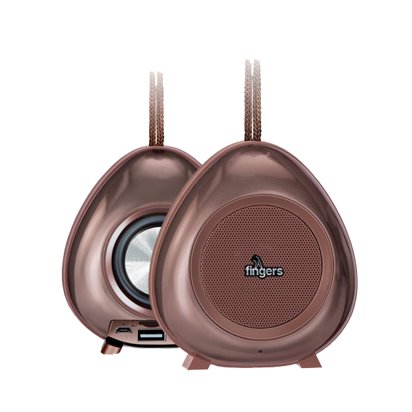 Fingers Brownie2 5W Portable Bluetooth Speaker (15 Hours Playtime, FINGPSBROWNIE2, Choco Brown)