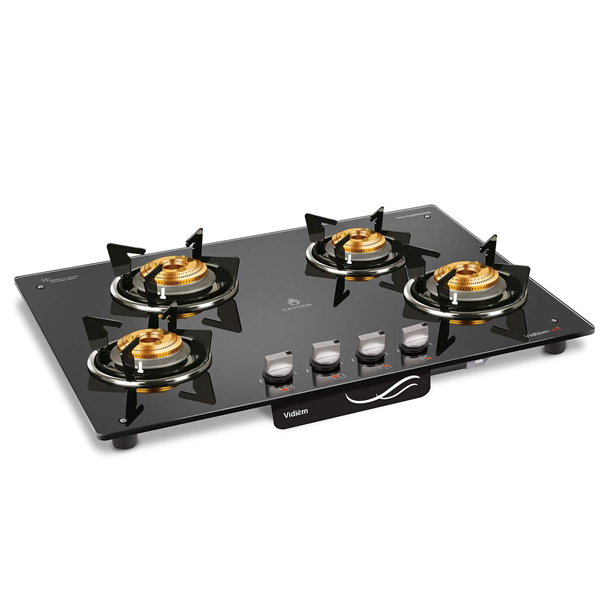 Vidiem Edge 4 Burner AI Glass Automatic Gas Stove  (4 Burners) (VIDIEMHOBAI4B)