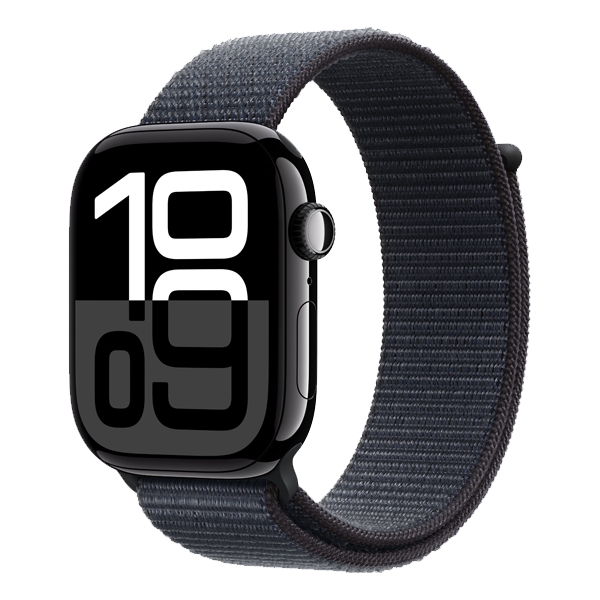 Apple Watch Series 10 GPS 46mm Jet Black Aluminium Case with Ink Sport Loop (IWS10GPS46JBKALMWWR3)