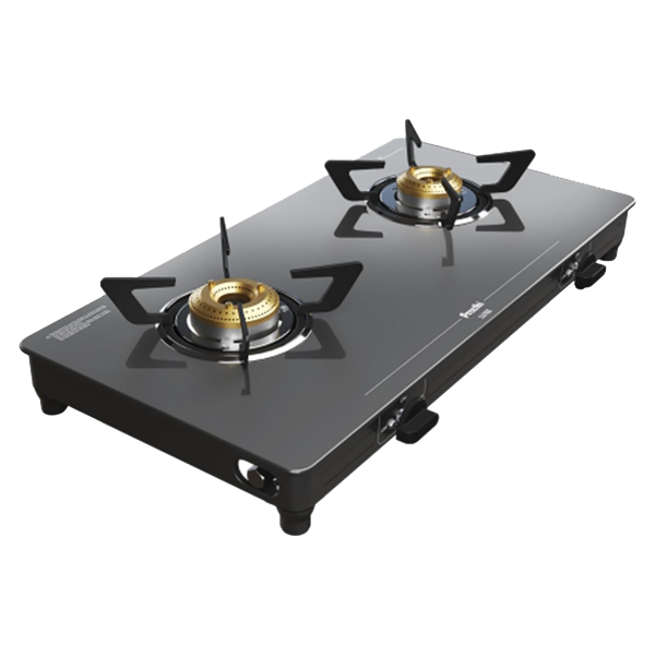 Preethi Luxe 2 Burner Glass Top Gas Stove (Black, LUXE2B)