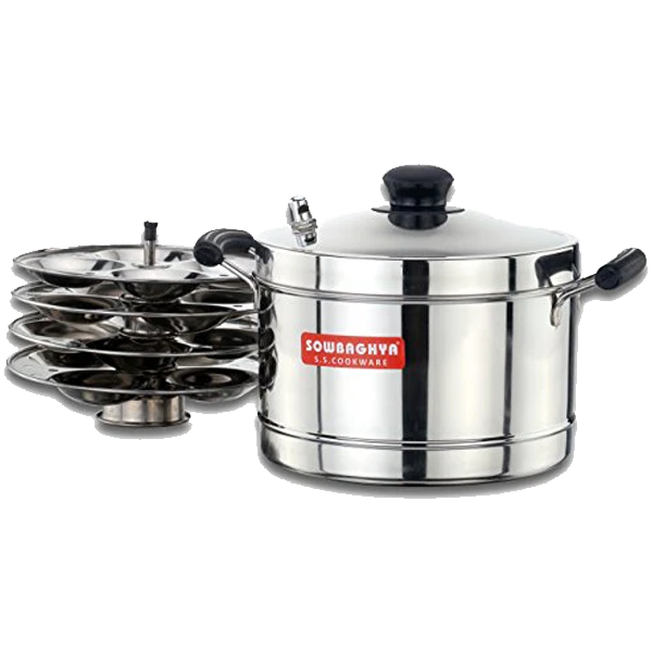 Sowbaghya Ultima IB Stainless Steel 4 Plates Idly Cooker (4PLSULTIMIBSSIDLYCOK)