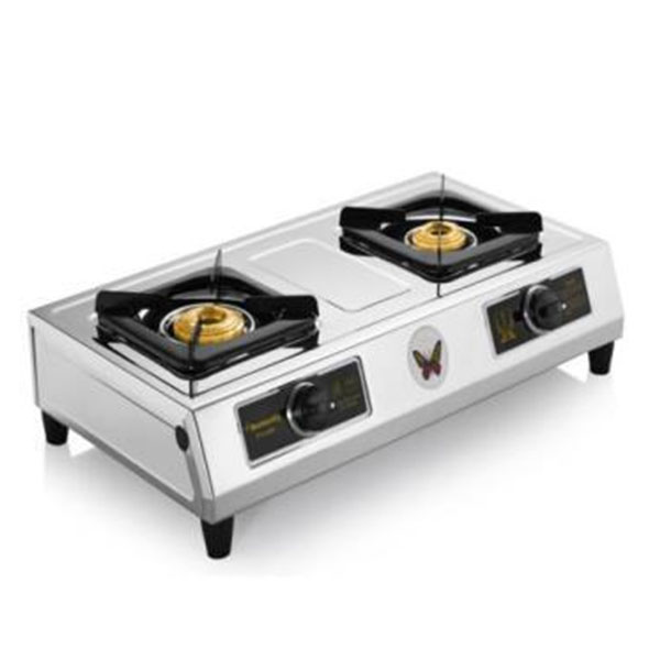 Butterfly Friendly Steel 2 B Manual Gas Stove (2BLPGFRIENDLY)