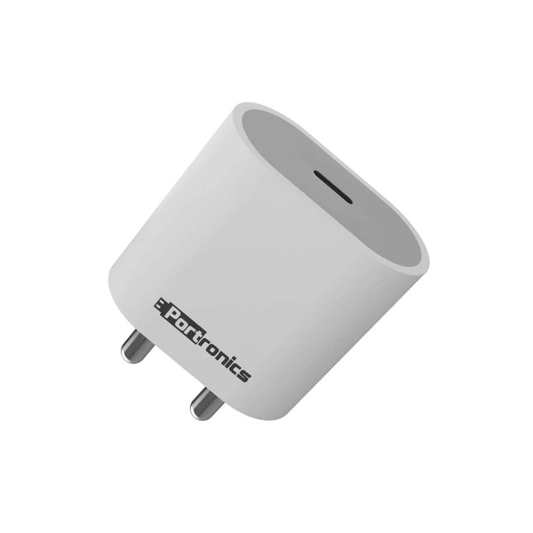 Portronics Adapto 20 POR-1238 20 W 3 A Mobile Charger  (White) (PORTC20CT20WPOR1238)