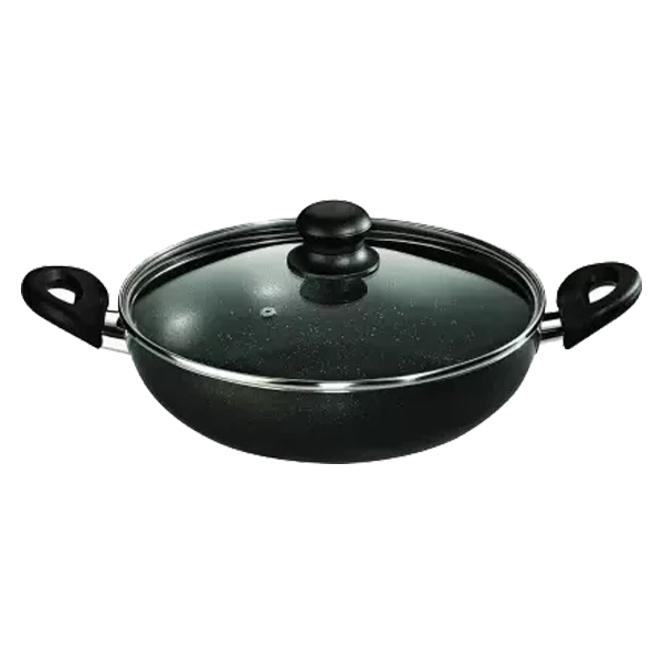 Butterfly Granza Non-Stick Aluminium Kadhai 28 cm with Lid (GRANZAFBKADAI240MMGL)