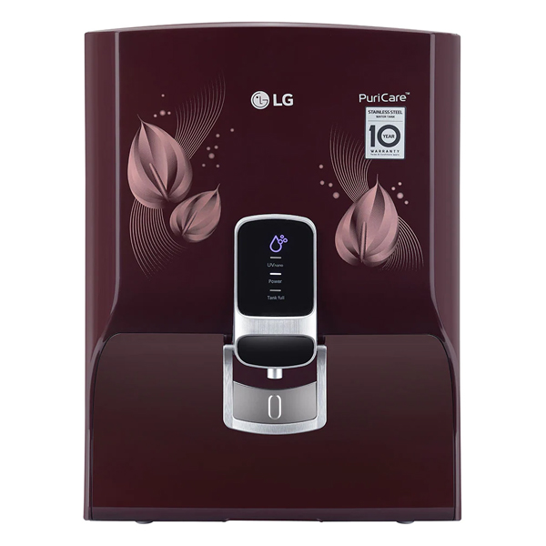 LG WW174NPC 8 L RO + UV + MB Water Purifier  (Crimson Red with Leaf Pattern) (WW174NPC)