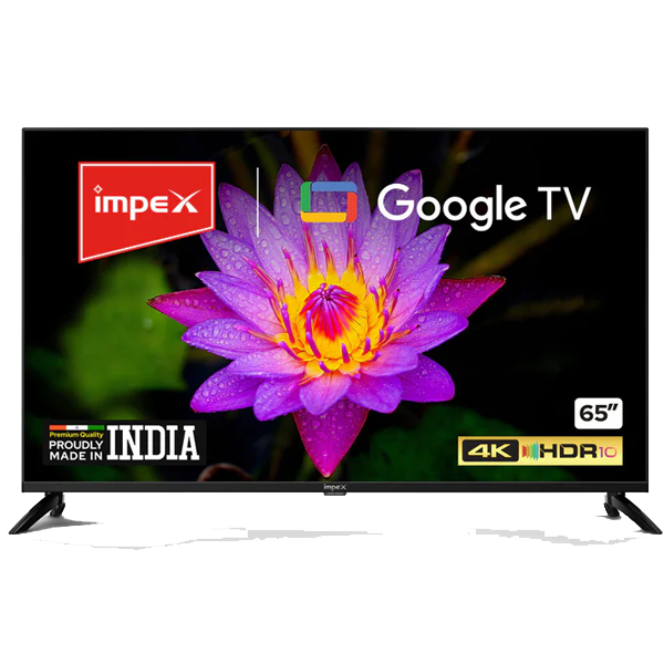 Impex EVOQ 65S4RL 65 Inches Ultra HD Google TV ( Android 11, Storage Memory 8GB and 2 GB RAM, Black, IMPEXEVOQ65S4RL)