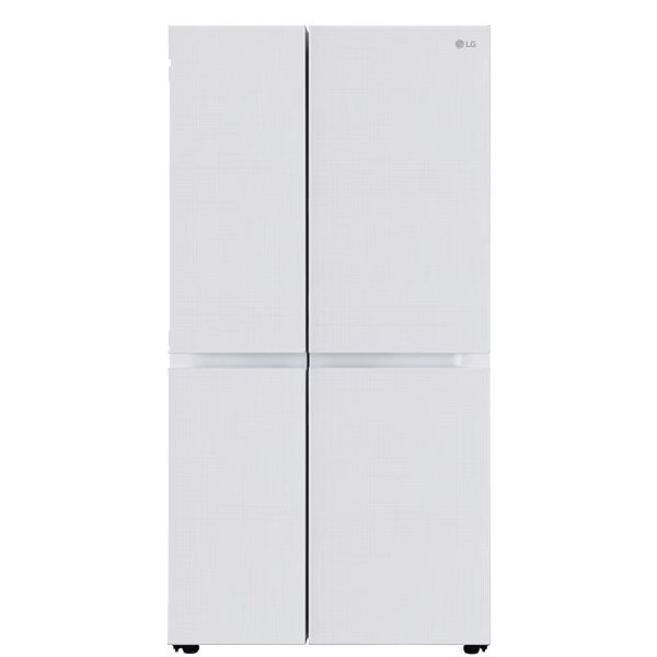 LG 650L Convertible Side by Side Refrigerator (Premium Glass Door, Linen White Finish, GLB257DLW3)