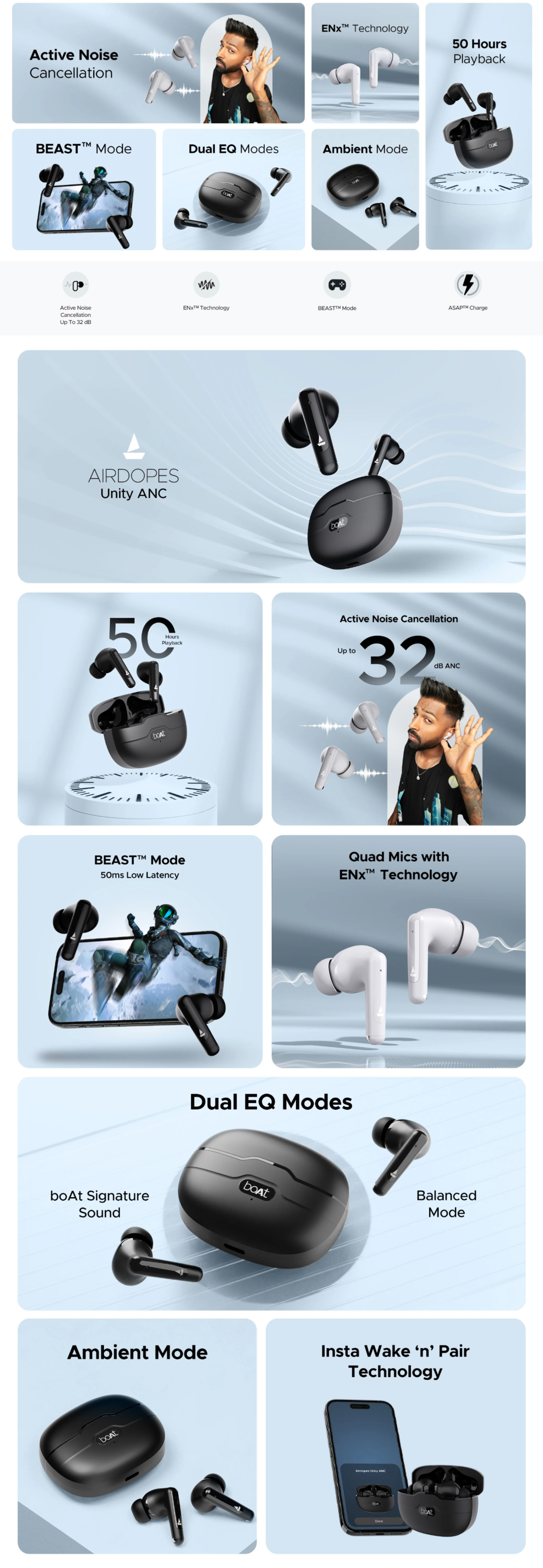 Boat Airdopes Unity ANC TWS in Ear Earbuds (BOATEBAIRDOPESUNITYA)