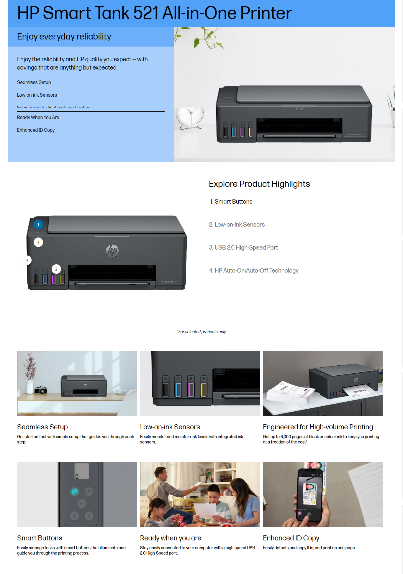 HP Smart Tank 521 All-in-One Printer (HP521AIOSMARTTANK)