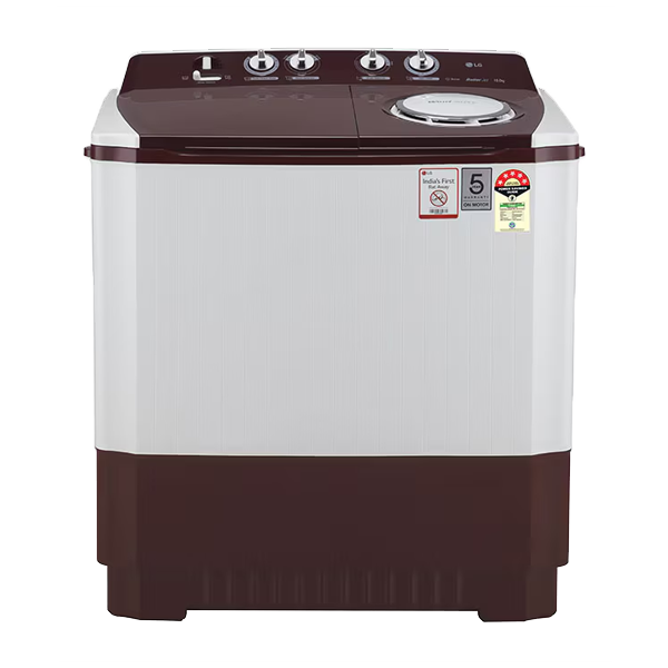 LG 10.5Kg Semi Automatic Top Load Washing Machine, Roller Jet Pulsator + Soak, Burgundy (P105ASRAZ)