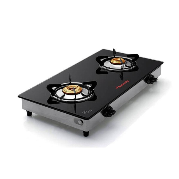 Butterfly 2 Burner Glass Manual Gas Stove (2BRADIANTJUMBOGT)