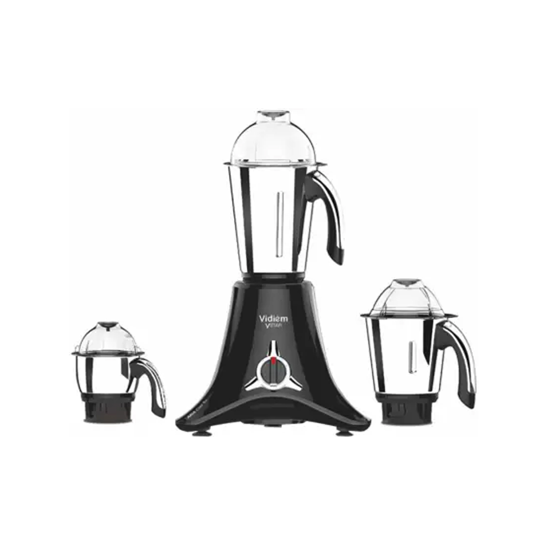 Vidiem V Star Chrome 550 W Mixer Grinder (3 Jars, Black) (VIDIEMVSTARCHROM110V)