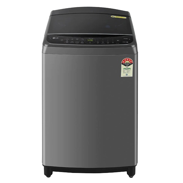  LG 9 Kg Fully Automatic Top Load Washing Machine with AI Direct Drive, In Built Heater & Steam (THD09SWM, Middle Black)