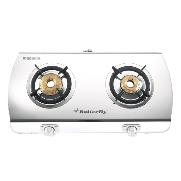 Butterfly Magnum Stainless Steel 2 Burner Gas Stove (2BMAGNUMLPGSS)