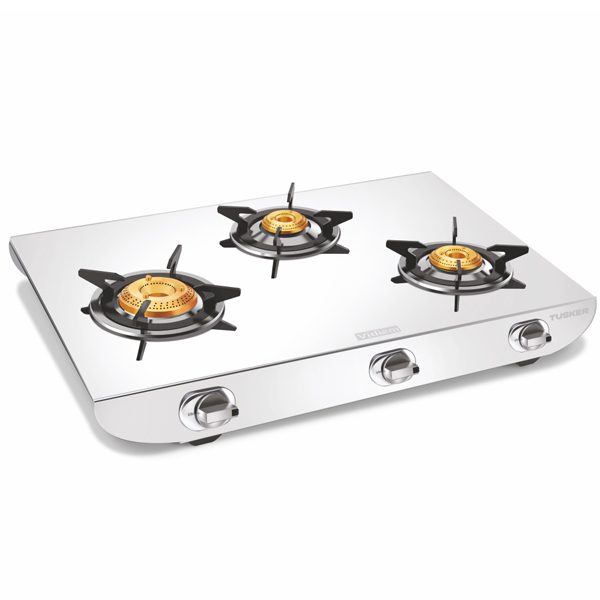 Vidiem GS S3 225 A Tusker 3 Burner SS Gas Stove (VIDIEMTUSKER3B)