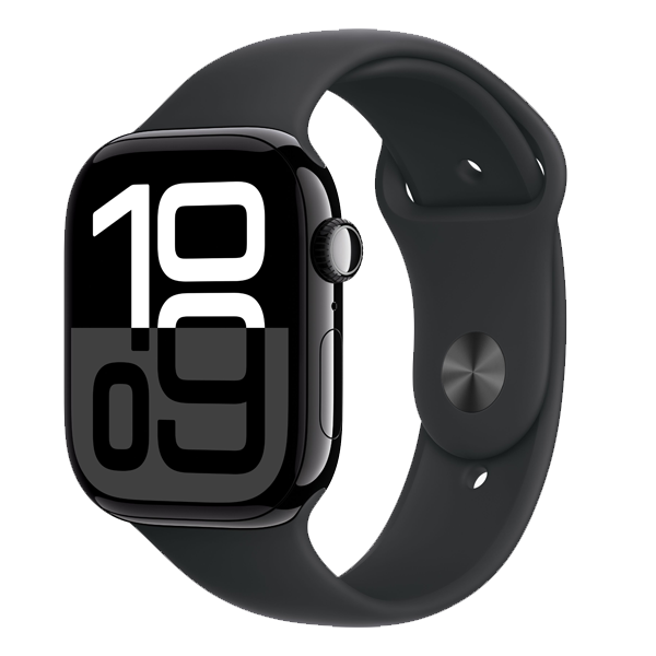 Apple Watch Series 10 GPS + Cellular Jet Black Aluminium Case With Sport Band M/L (IWS10CEL46JBKALMWY43)