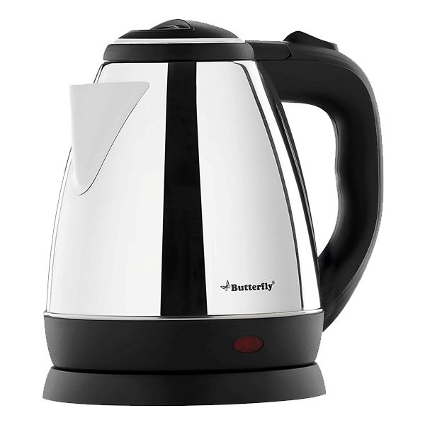 Butterfly EKN 1.5-Litre Electric Kettle,Silver with Black (1.5LEKNWATERKETTLE)