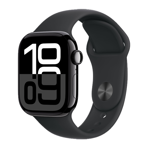 Apple Watch Series 10 GPS + Cellular Jet Black Aluminium Case With Sport Band M/L ( Black, 42 mm, IWS10CEL42JBKALMWX73)