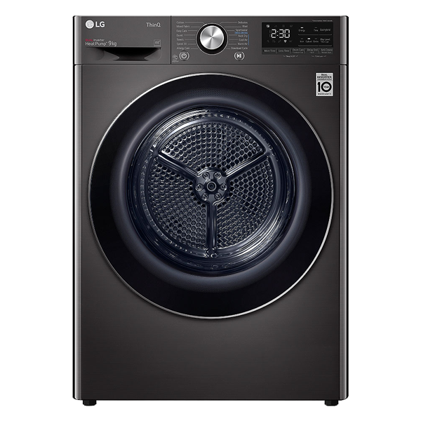 LG 9.0kg, Heat Pump Dryer with Inverter Control in Black Steel Finish (DHV09SWB)